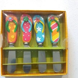 Colorful Flip Flop Cheese Spreaders Set